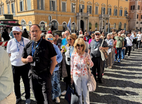 Louis Group prayer approaching holy doors