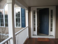 front door of a home, partially open