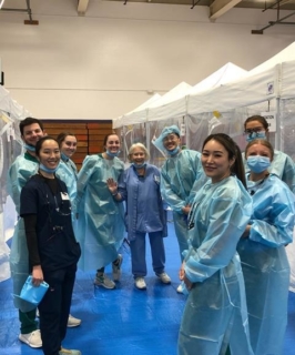 Ram people in surgical gowns