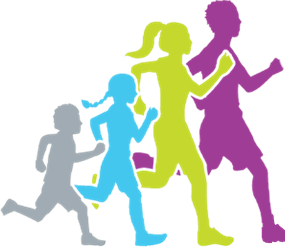 People running graphic