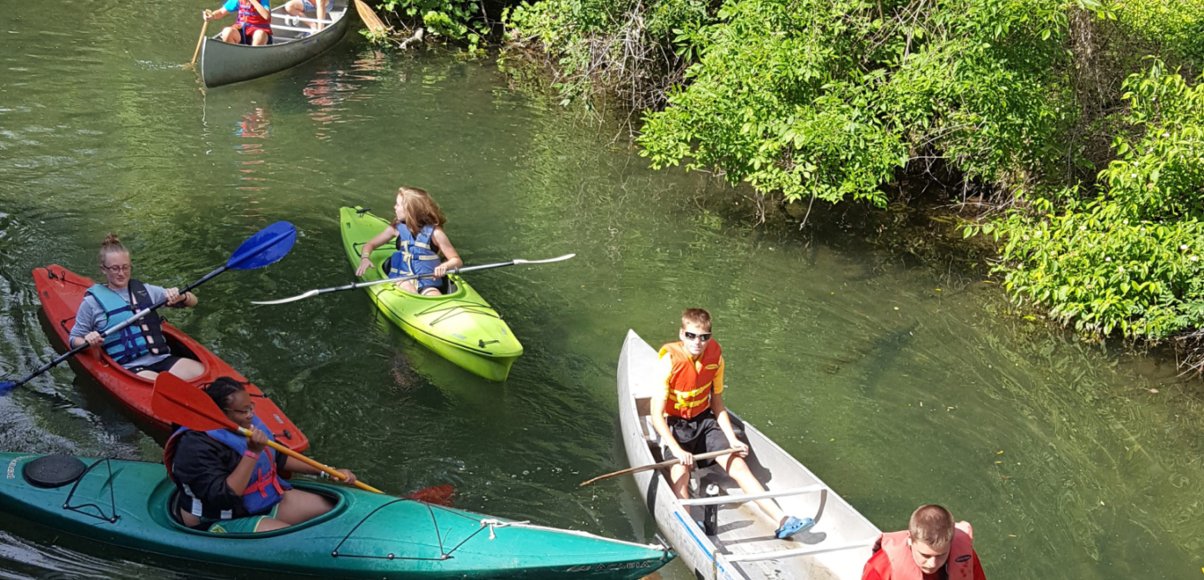 Canoes in lake