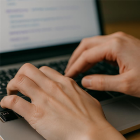 Hands typing