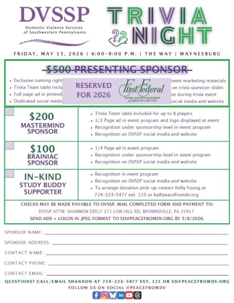 2026 Trivia Sponsor Form
