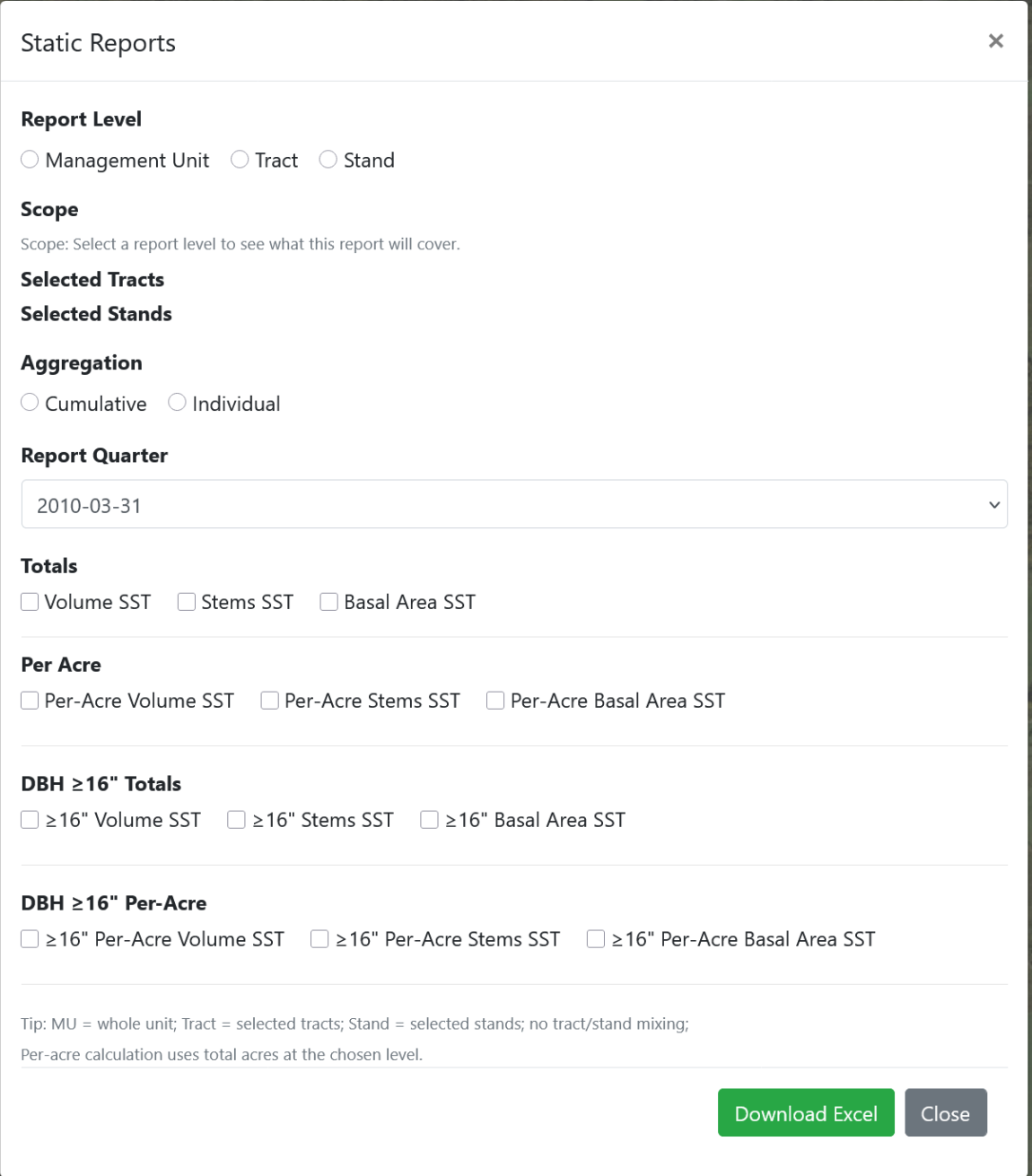 Static Reports Modal View Tiger Web 3