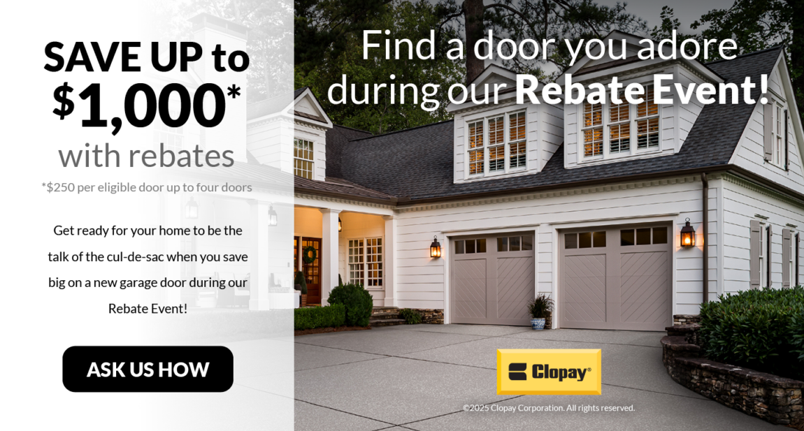 Clopay 2025 Fall Rebate Banner Desktop 1440x772