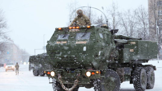 Winter Military Vehicle Non Identifiable