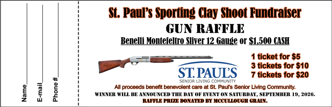 Gun raffle ticket 2026 with perferated line
