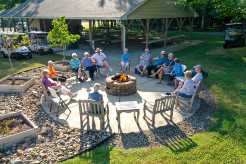 Colony Residents Around Firepit