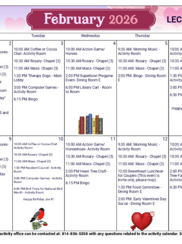Skilled Nursing Calendar: February 2026