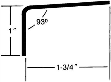 #302 — "L" Shaped - 93 Degree - 1" × 1-3/4" I.D.