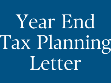 Year End Tax Planning Letter
