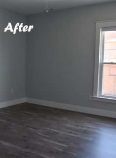 Corner of room with clean floor