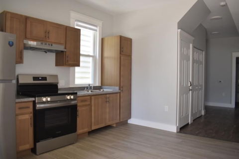 Kitchen with new ceiling, appliances and cabinets