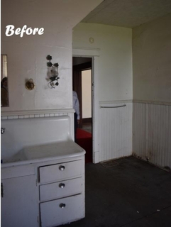 Kitchen with old cabinets