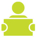 Person with sign icon