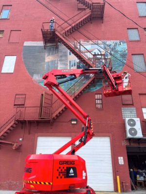 Install bottom right portion of the mural