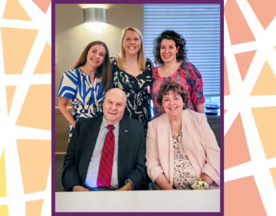 Sam and Joanne at their 50th anniversary dinner with their three daughters (l to r) Devon M. Kuehne, Katie M. Dunlap, and Erin M. Boyd