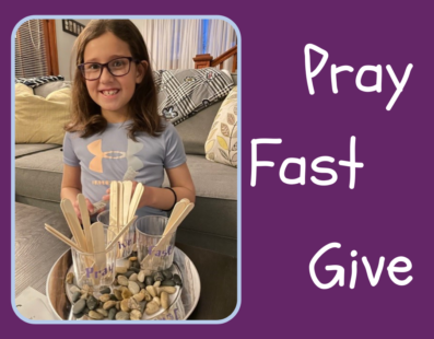Kendall Saquin with her March prayer table