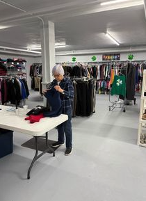 Volunteers preparing donations