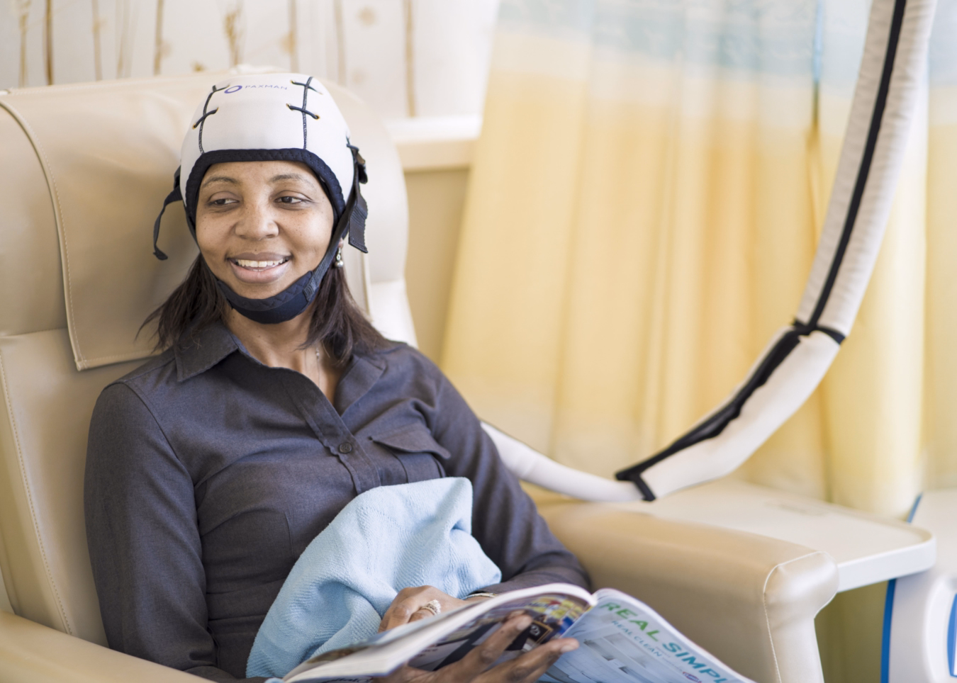Woman with a Cooling Cap
