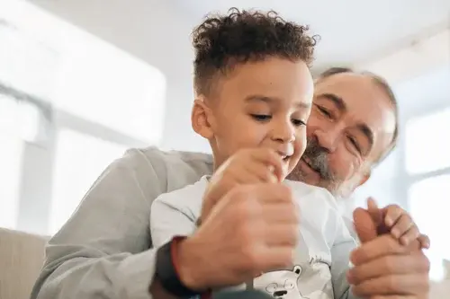 Grandpa with small grandson