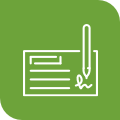icon of a check with a pen