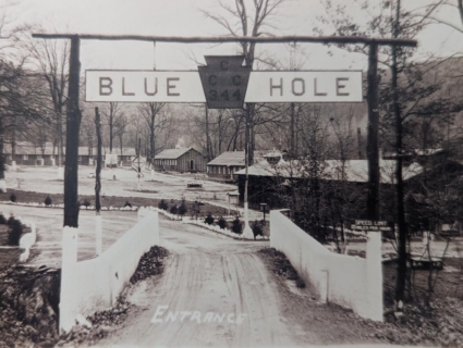 History camp blue hole entrance